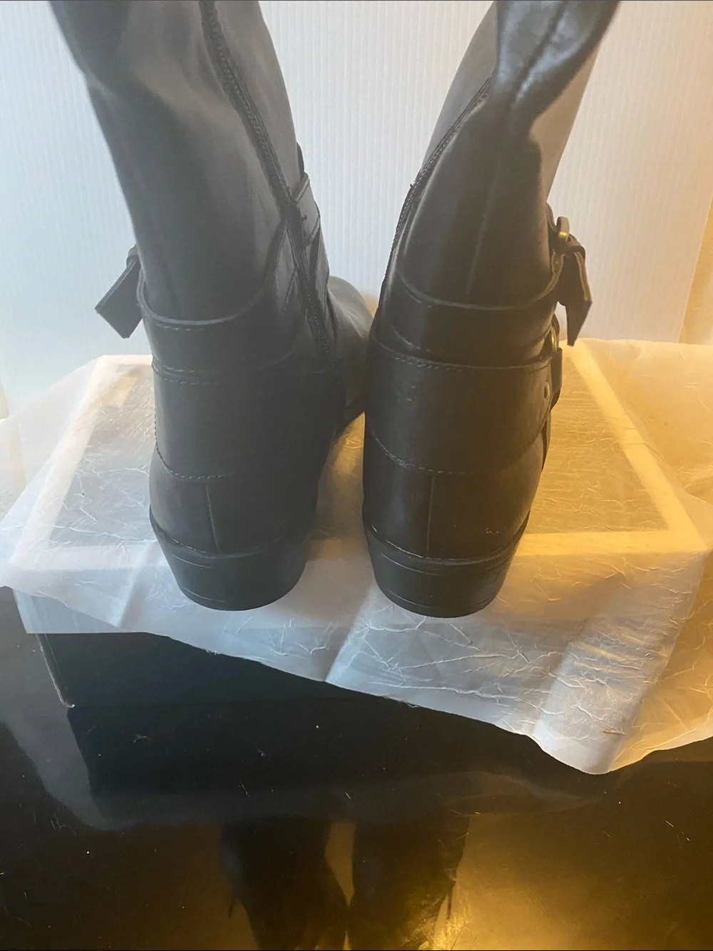 Classic Over-the-Knee Leather Boots in Dark Brown